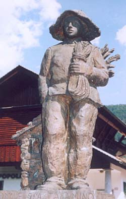 statue near Swiss Alps
